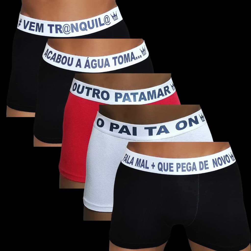 oferta relampago cueca  box boxer lançamento masculina de frases exclusiva elastico premium resistente