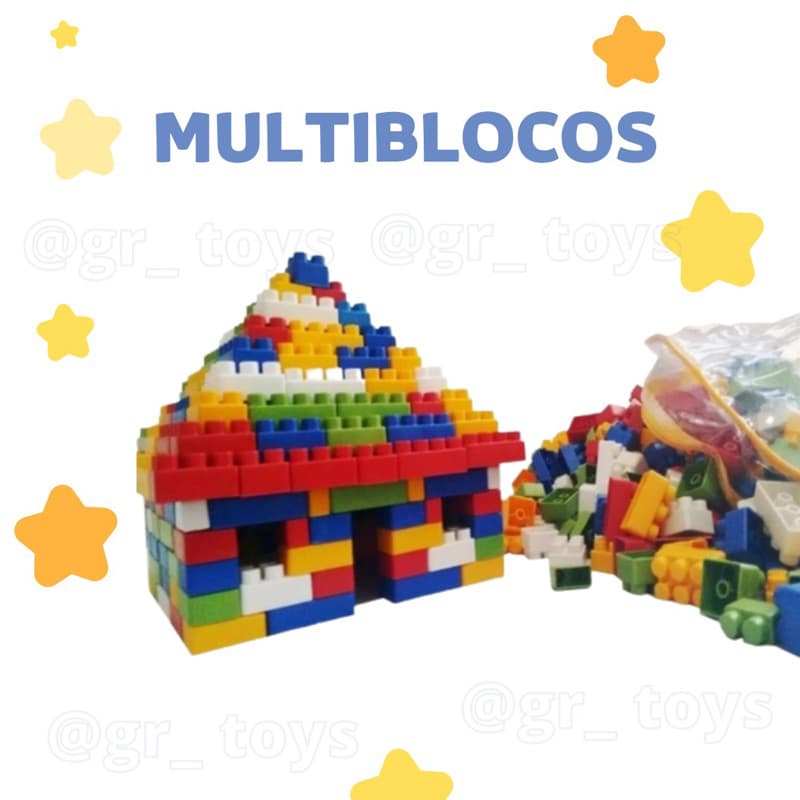Blocos de montar 120 unidades coloridos + Rodinhas Super Educativos