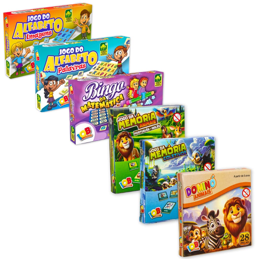 Jogos Educativos Kit com 6 unidades, Presente para Crianças - Aprenda Brincando