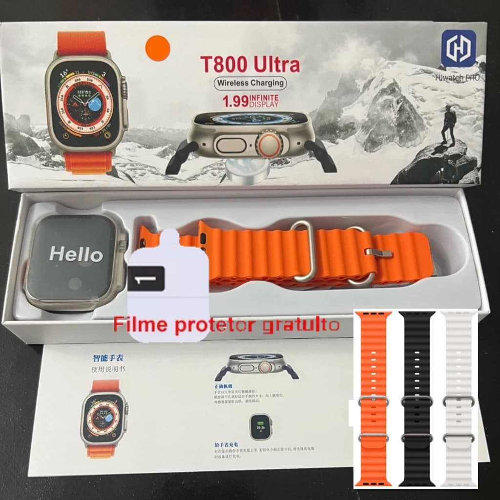Smartwatch T800 T10 T900 Ultra 2 Relógio Inteligente Smart Watch Fitness Banda