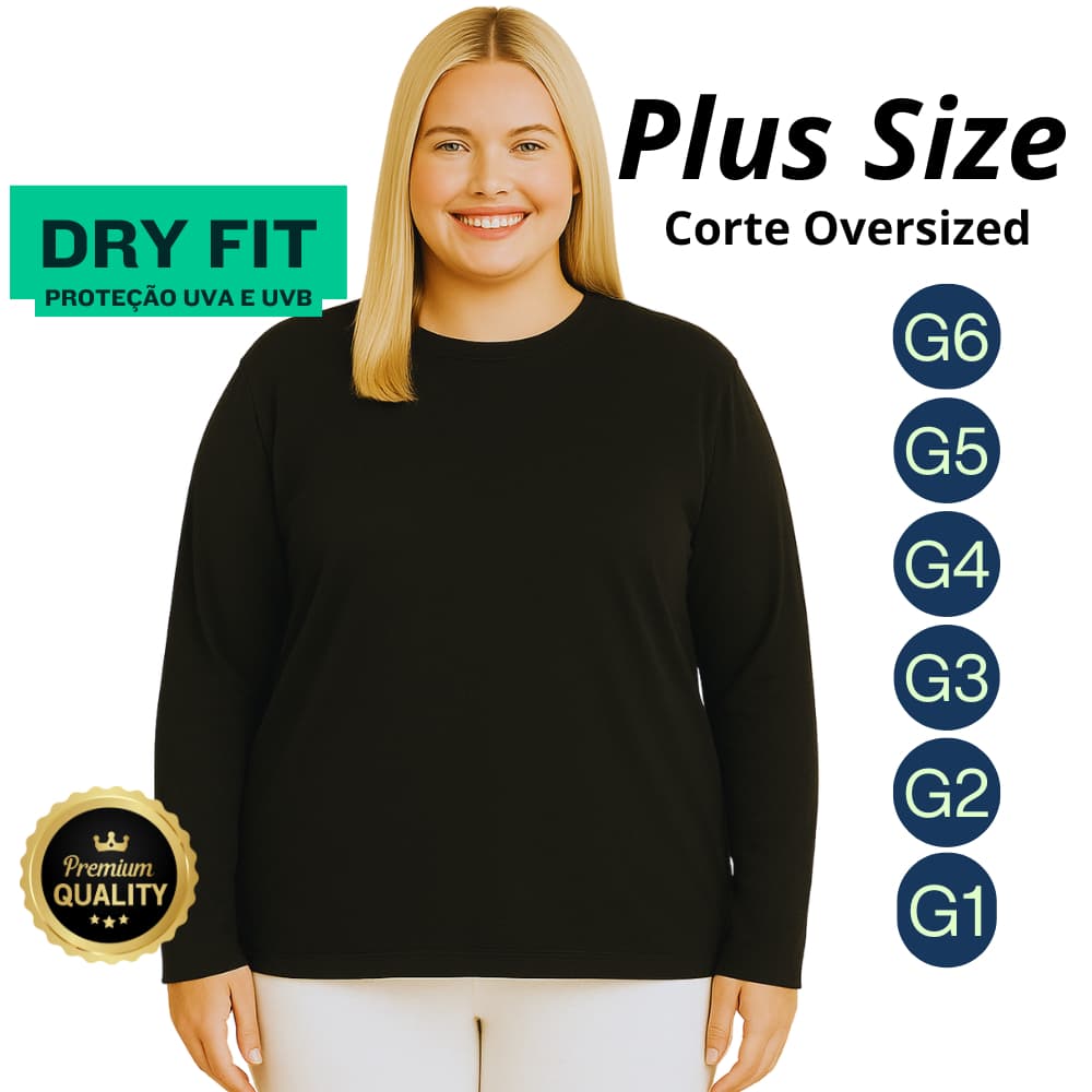 Camiseta PROMOÇÃO Plus Size Térmica G6 G5 G4 G3 G2 G1 Feminina Academia Caminhada SegundaPele DryFit