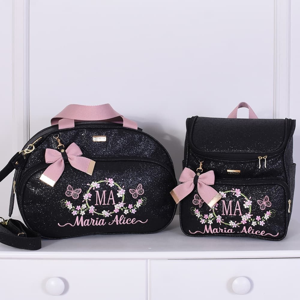 Kit Bolsa Maternidade Luxo Menina/Menino Personalizada Sonho - 02 Peças