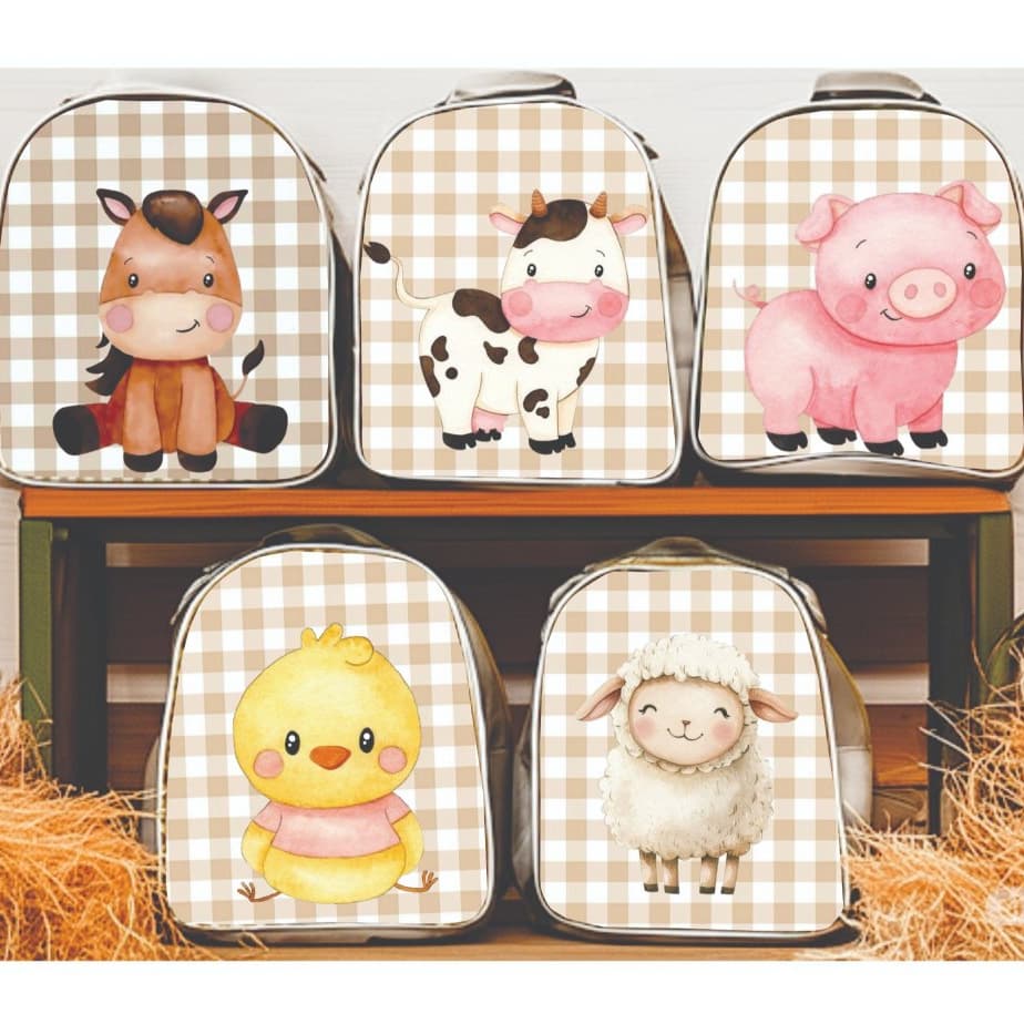 Mochila Fazendinha Infantil Aniversário Lembrancinha Decoração *SEM PERSONALIZAR*