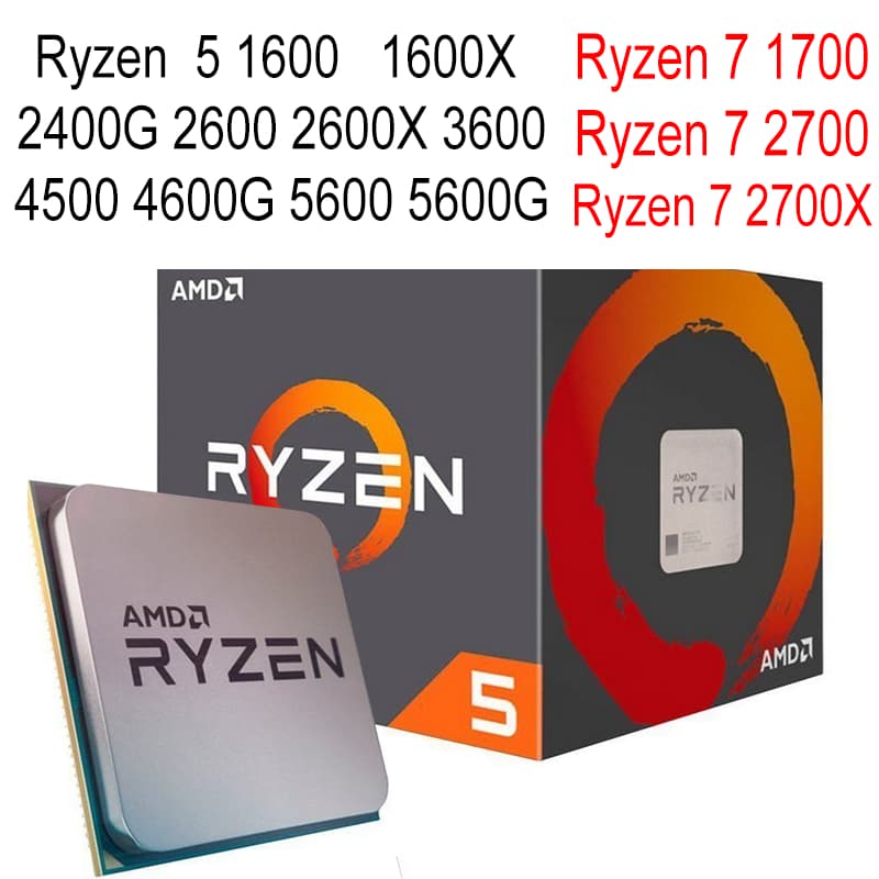 Processador Amd Ryzen 5 1500X 1600X 2400G 2600 2600X 3400G 3600 5600 5600X e Ryzen 7 1700 1700X 2700 2700X 3700X OEM Am4