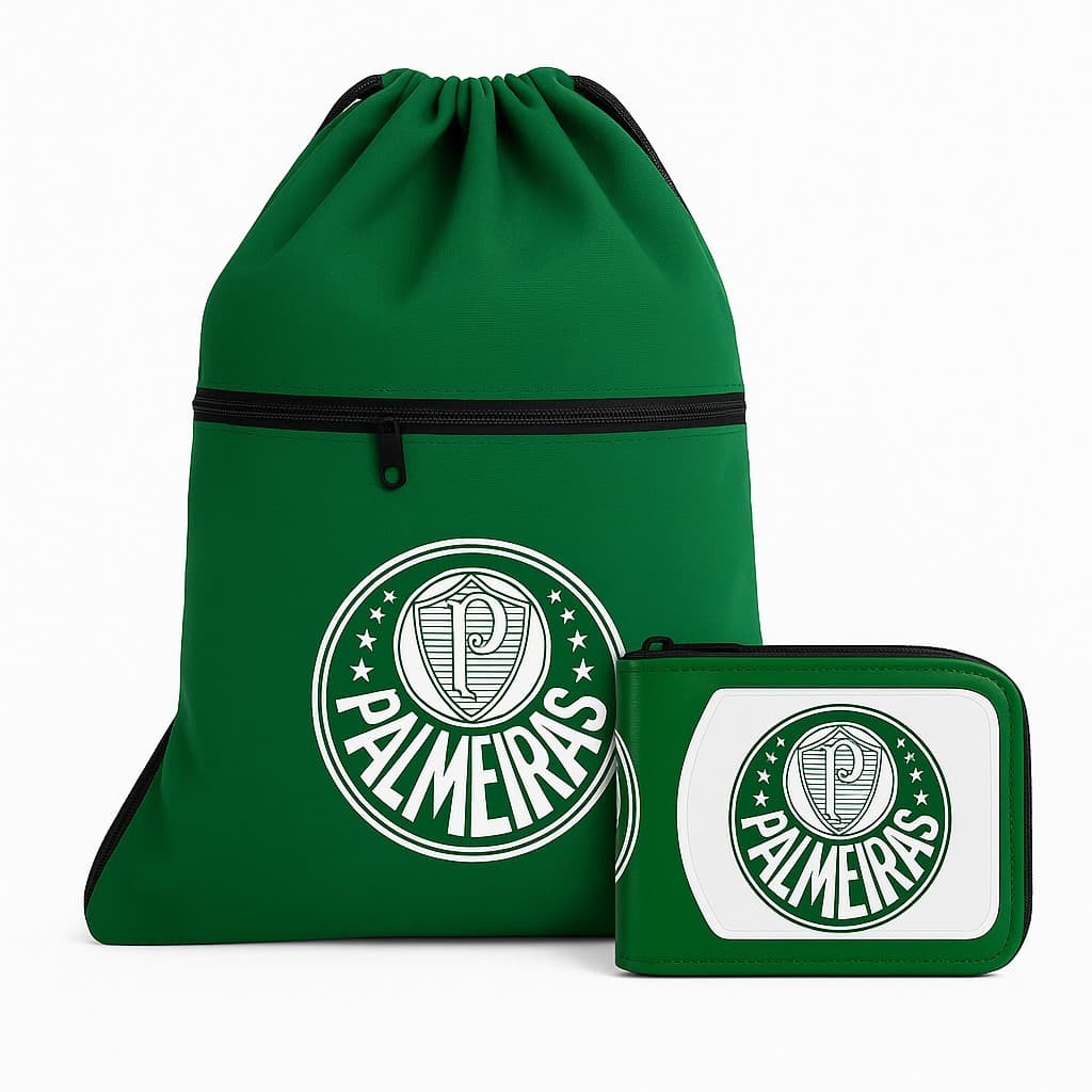 Bolsa + Carteira Personalizadas Time De Futebol Unissex Acessórios De Costas Bolsa Mochila Saco Kit