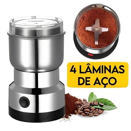 Moedor De Café 110v ou 220v  Elétrico Grãos Aço Inox 4 Lâminas Pronta Entrega