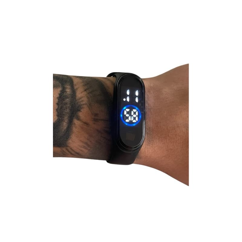 Kit Relógio Digital Esportivo Unissex M4 LED smart watch a Prova D'água