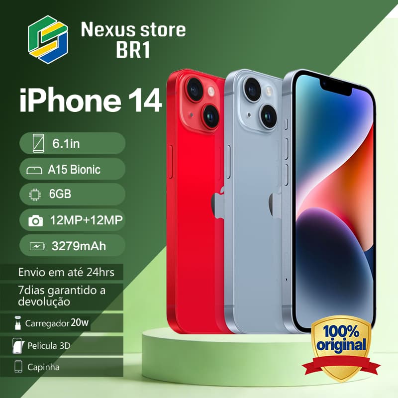 Apple iPhone 14 128GB 100% Original vitrine Resistente à Água IP68, Gravação 4K, Dual Câmera!