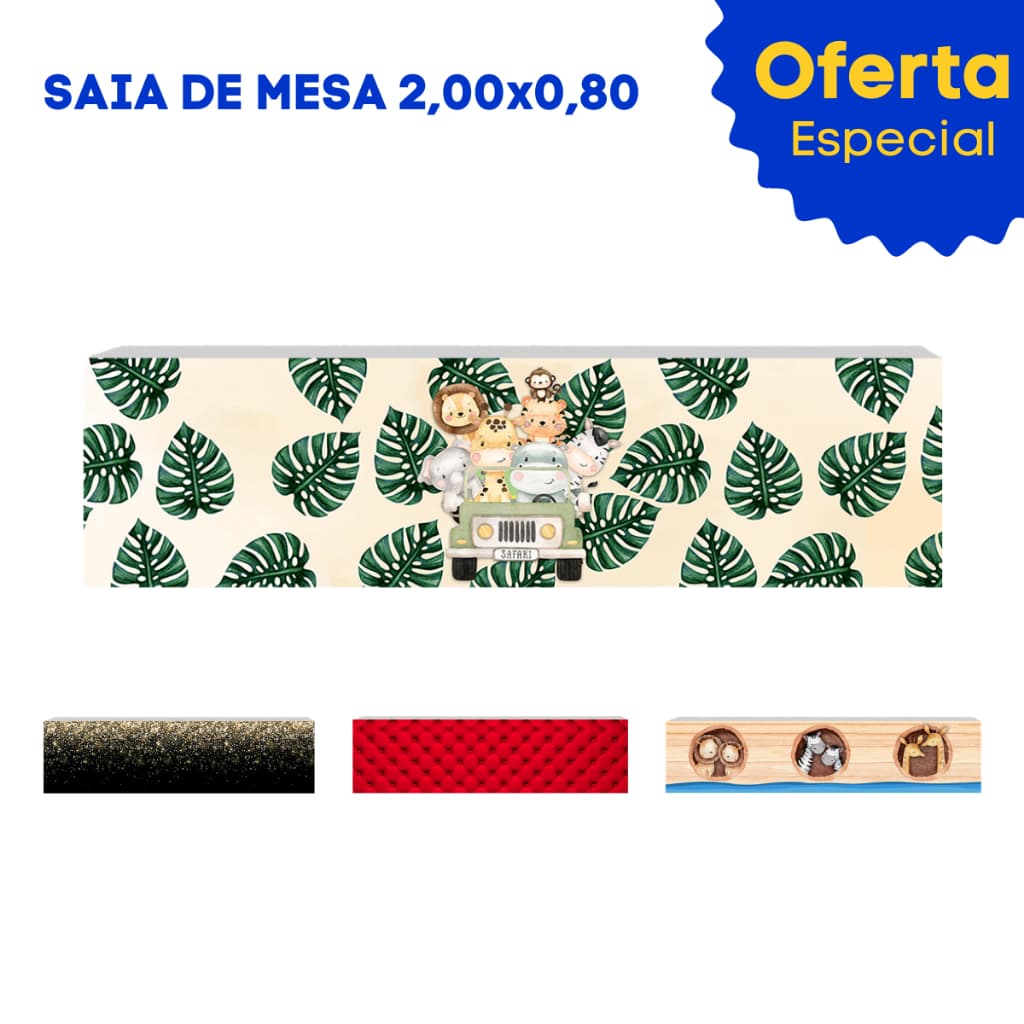 Saia De Mesa Tecido Sublimado Temas Diversos OUTLET 2,00x0,80
