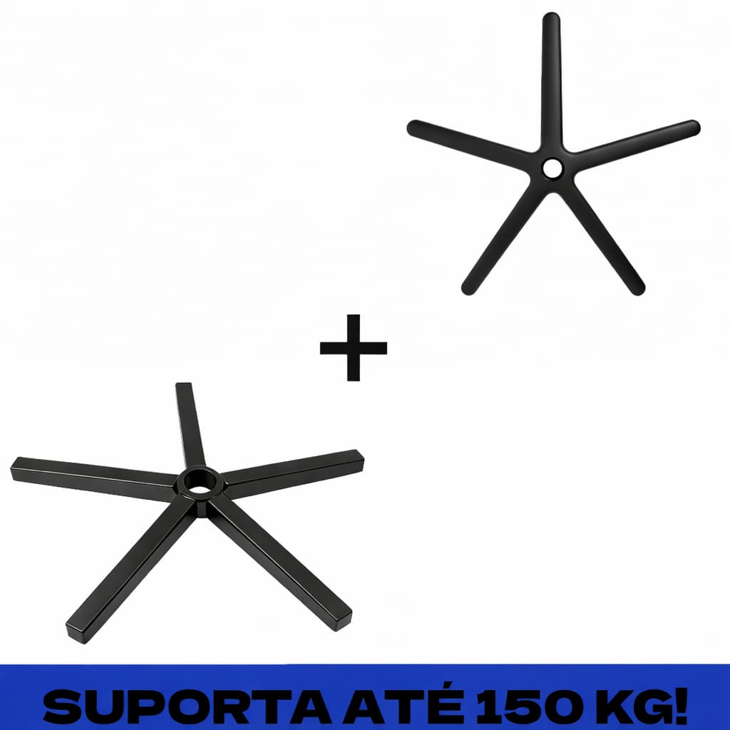 Upgrade Base Cadeira Gamer Reforçada de Aço Suporta até 150kg + Capa