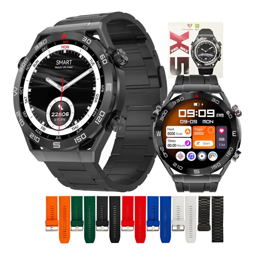 Smartwatch X5 PRO MAX Redondo Relógio Inteligente Bluetooth Chamada Chat GPT Amoled Nfc SmartWatch-Envio de São Pau