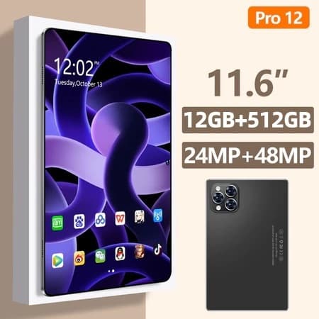 【Teclado + mouse grátis】Hancdon Tablet PRO12 MAX | 12GB+512GB | 11.6'' Tela | 8800mAh | 5G+WiFi | Dual Câmera 24MP+48MP