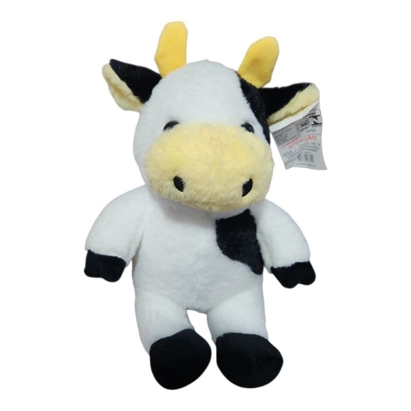 CUPOM DE DESCONTO 🔥 Vaquinha de Pelúcia Fofa Macia Preto e Branco Presente Infantil Decoração Cute
