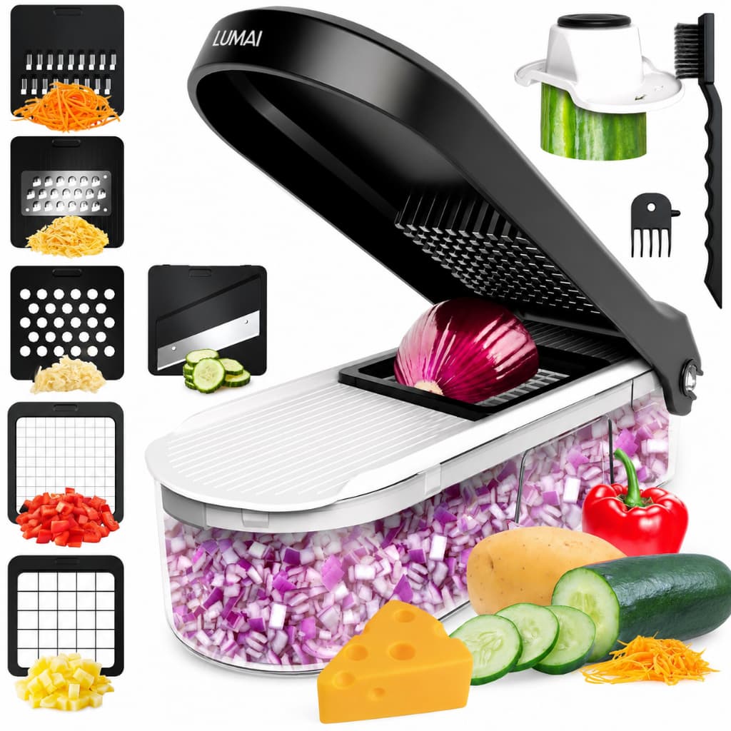 LUMAI Cortador Processador Picador Mandoline Premium para Batata Queijos Legumes Verduras e Frutas