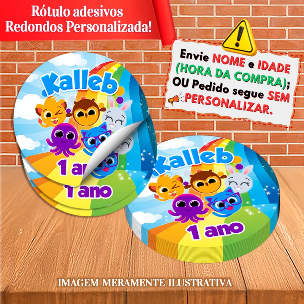 Rótulos Etiquetas Adesivos redondos Personalizados Bolofofos