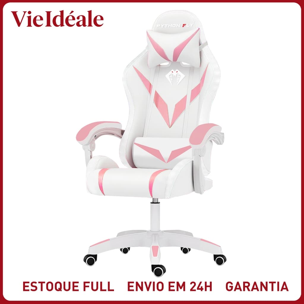 Cadeira Gamer Reclinável RGB LED com Controle, Ergonômica, Giratória, Suporta 150kg, Estofado PU  Reclinável Estofado