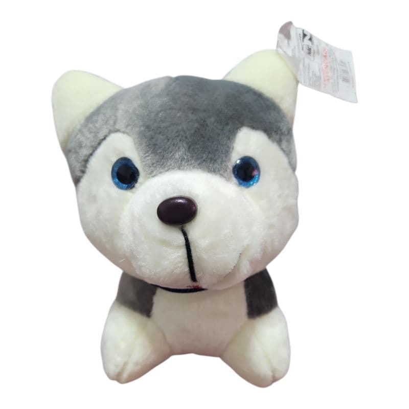 CUPOM DE DESCONTO 🔥 Cachorrinho Husky de Pelúcia Fofo Macio Olhos Azuis Presente Infantil Decoração