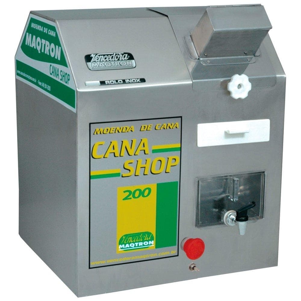Moenda Moedor Cana Elétrica com Rolo em Inox 220V Cana Shop 200