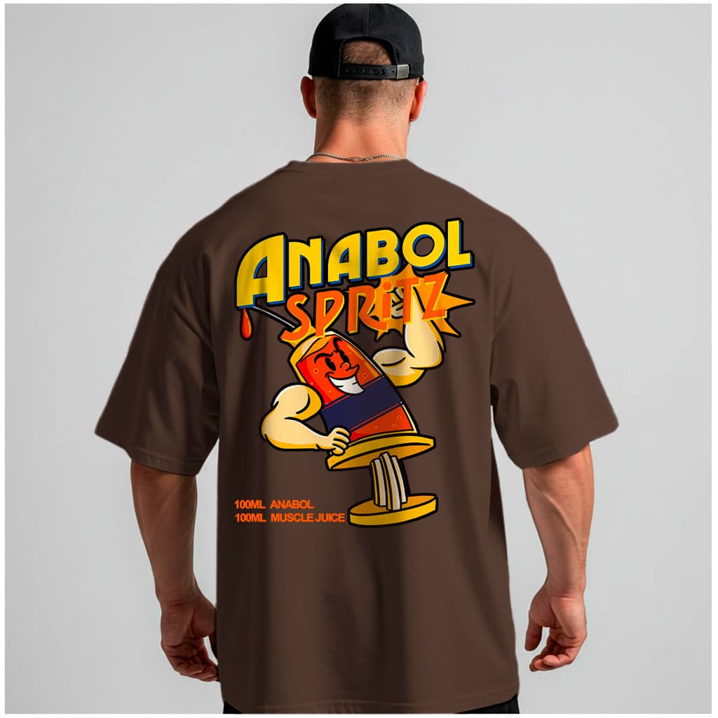 Camiseta Oversized Anabol Spritz Maromba Grande Algodão Streetwear Treino Academia Neves Outlet