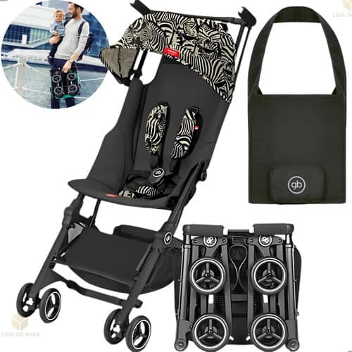 Kit Carrinho Compacto Dobrável Bebê Desert Night Gb Pockit All terrain Bolsa