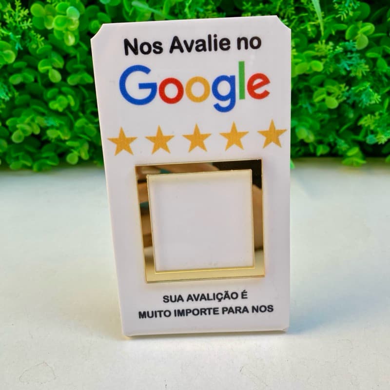 Placa para Avaliação do Google de mesa Qrcode em Acrilico