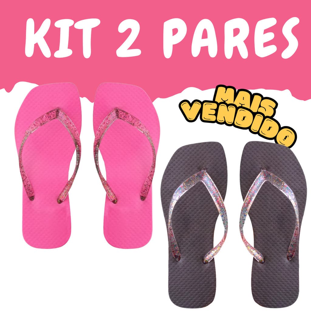 PROMOÇÃO!! Kit 2 Pares Chinelo Feminino Máximo Conforto e Resistente para o Dia a Dia Promoção Limitada
