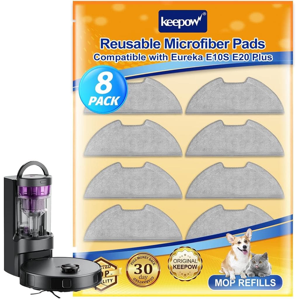 8 peças de reposição para aspirador de pó compatíveis com o robô aspirador Eureka E10s E20 Plus, pano de limpeza de micr