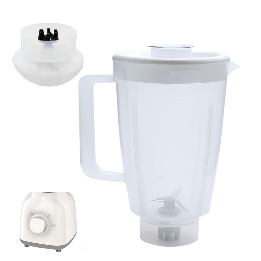 Jarra De Liquidificador Compátivel Com Modelo Walita Daily Tampa Branca Translucido 1,5 Litros