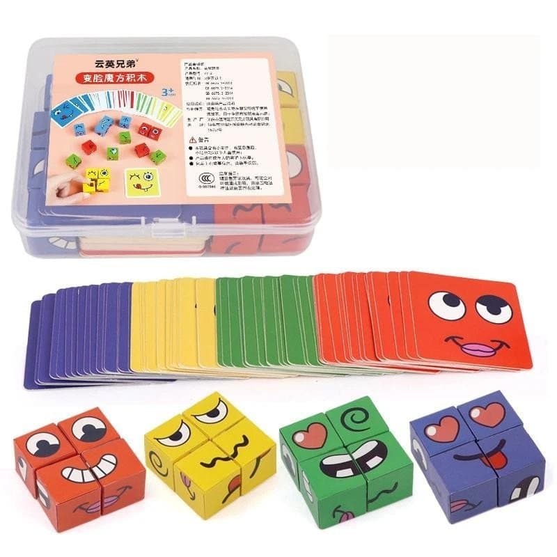 Jogo Educativo Cubo das Emoções 64 Cartas Brinquedo/ Jogos De Aprendizagem Emoji Educativos Infantis Brinquedos Para Cri