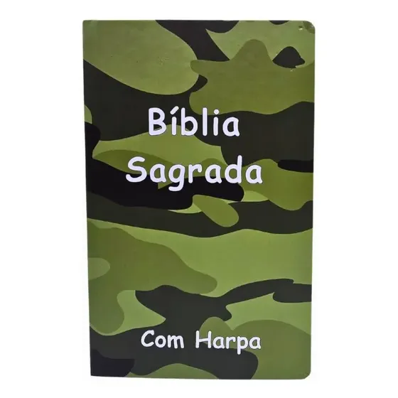 Bíblia Tijolinho Evangélica Letra Grande Para Bolsa Masculina - Exécito Militar - Linguagem Arc Com Harpa Avivada E Corinhos Capa Dura E Índice - Edição Promessas Promoçao Relâmpago
