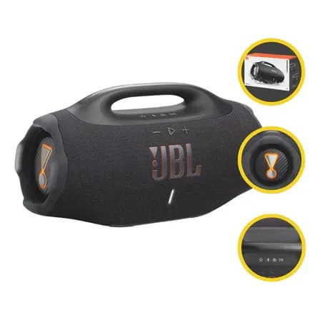 Caixa De Som Bluetooth Boombox 4 Jbl, Com Ai Sound Boost, Até 34h De Bateria, Ip68 E Áudio Lossless  Preta Preto 127/220v