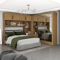 Guarda-roupa Casal Modulado 4 Portas Santiago 3 Portas Premium 5 Gaveta com Espelho