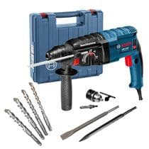 Martelete Perfurador Rompedor Bosch 820W, 2.7J SDSPlus com Maleta e Acessórios Profissional GBH 224D