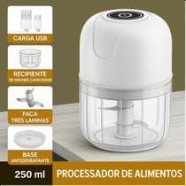 Mini Moedor de Alho e Legumes, Compacto e Potente com USB
