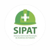 Painel de Lona Redondo SIPAT Semana Interna de Prevenção de Acidentes de Trabalho Capacete Verde