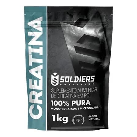 Creatina Monohidratada 1kg Soldiers Nutrition 100% Pura Importada Alta Performance Músculo Treino