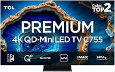Smart TV TCL 75 Polegadas QLED Mini LED 4K C755 WiFi Bluetooth Google TV 144Hz VRR HDR10+ 75C755Ofertas de TCL